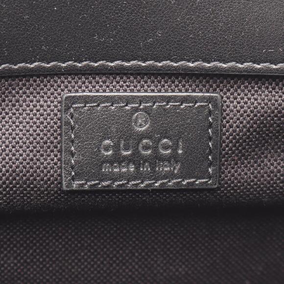 Gucci GG Black Backpack Canvas Leather Gray - Picture 3 of 3